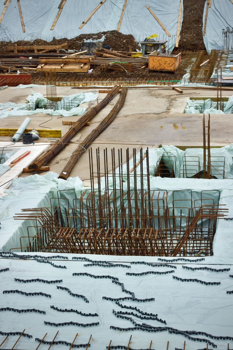 Commercial building structure under construction